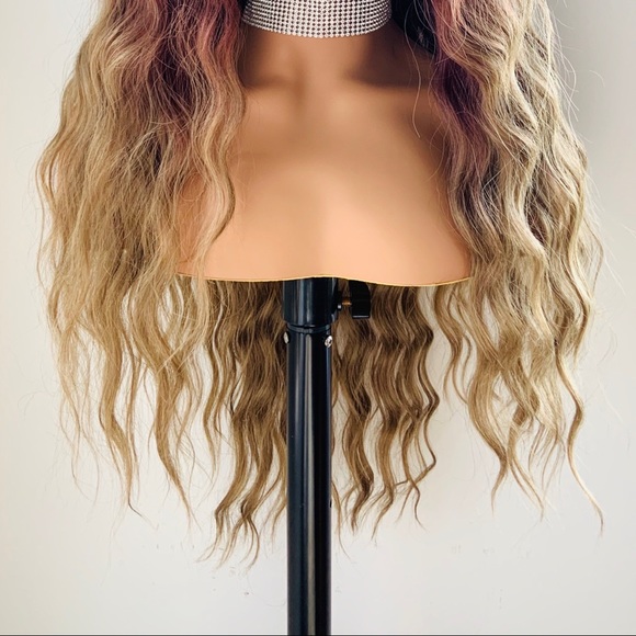 Gorgeous 28” Toffee Brown Premium Fiber Lace Front Wig - Picture 5 of 15